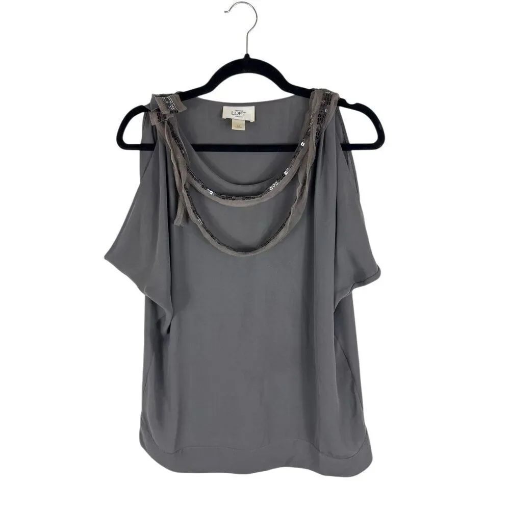 LOFT grey blouse with sequin details-sp